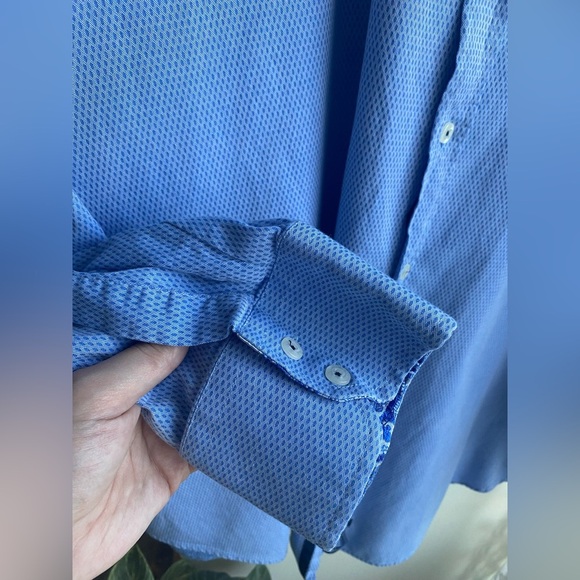 English Laundry Men’s Blue Dot Dress Shirt Neck 20 36/37T Button Down Formal EUC - Picture 4 of 7